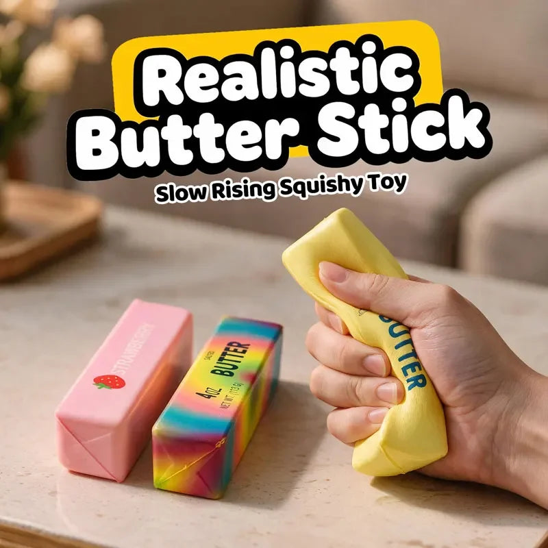 Squishy Butter Stick Fidget Toy Slow Rebound Sticky Butter Stick Stress Relief Squeeze Sensory Toy Anti-stress Gift for Adults