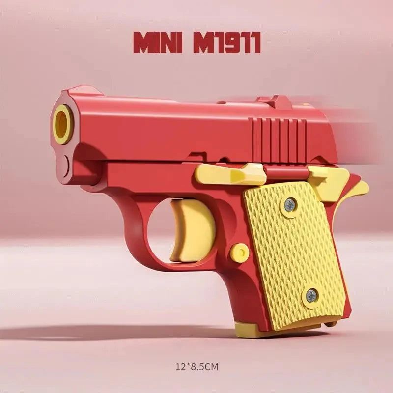 3D Printed Gravity Fidget Stress Relief Mini Pistol Toy Plastic Manual Burst Decompression Toy Christmas Gift