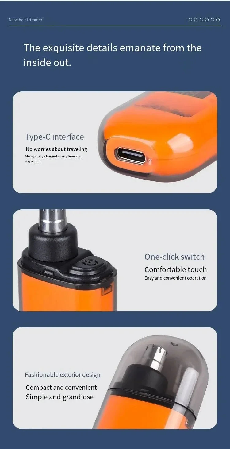 Nose Hair Trimmer Portable Trimmer for Nose Mini Nose and Ear Hair Trimmer Portable Nose Trimmer Rechargeable Trimmer for Man