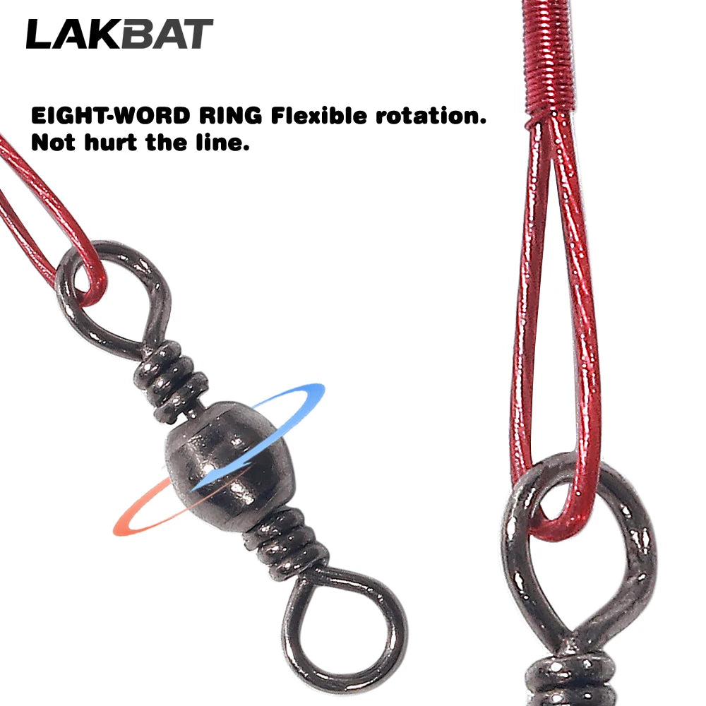 Lakbat 20Pcs Steel Wire Leader Anti Bite Fishing Line Leash Swivel Snap Connector Pesca Sea Fishing Tackle Accessories
