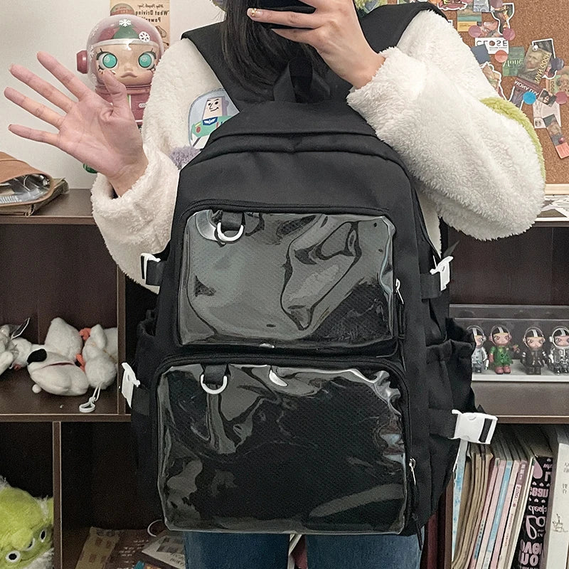 🎒✨ Mochila Transparente Estilo Japonés ITA – Gran Capacidad para Escuela, Universidad y Cosplay 💖🌸