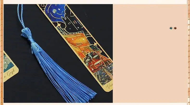 1-6-12 Pcs Creative Metal Book Mark Vintage Oil Painting Bookmark Office School Supplies Funny Gift Stationery Items