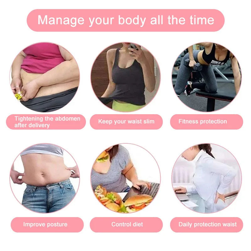 1pc Waist Trainer Slimming Body Shaper Fitness Belt Weight Loss Fat Burning Sport Girdle Sweat Trimmer Workout Cincher Shapewear