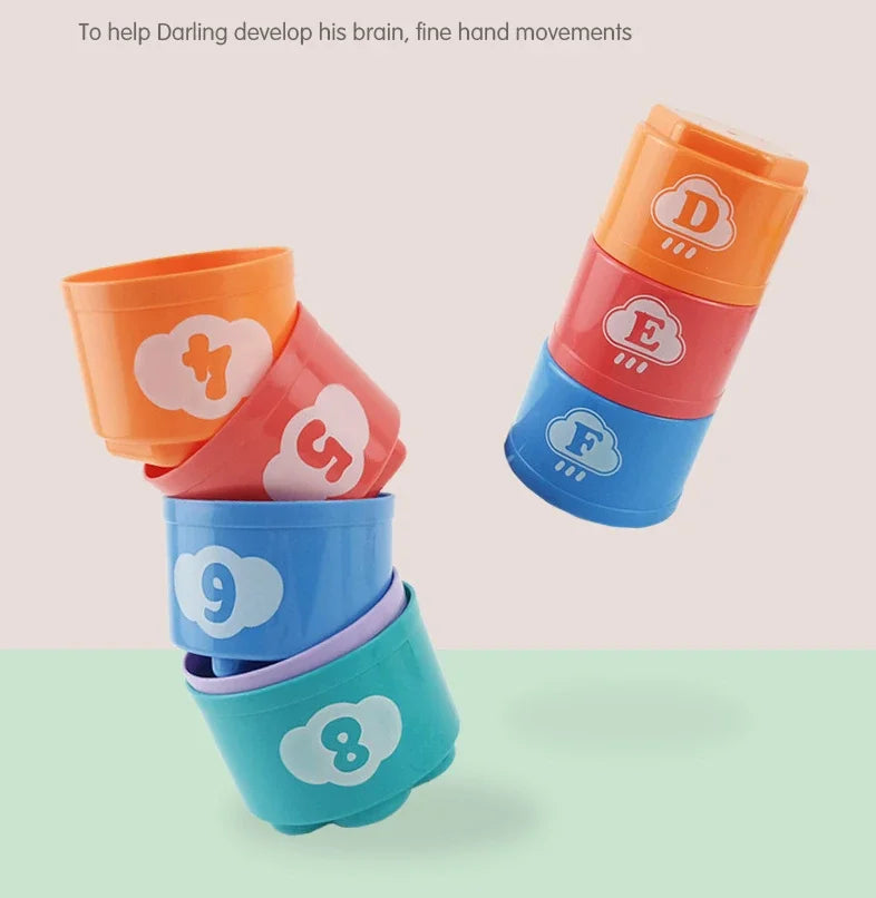 Kid Brain Response Battle Fold Cup Hand Speed Competition Fold Cup Baby Stack Game Early Education Puzzle Train Board Games Toy