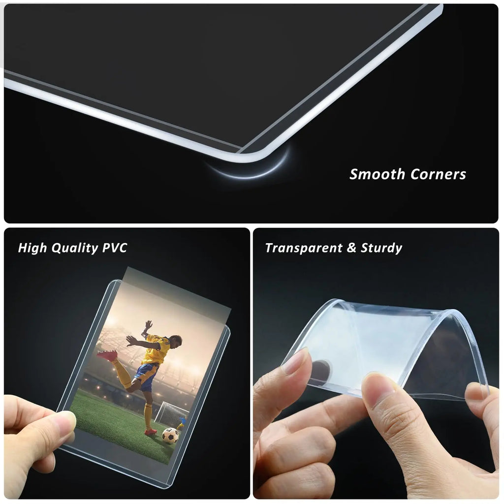 100-600pcs Card Sleeves Hard Soft Card Holder Covered With Protective Filmclear Trading Protectors For Football Sports Game Card