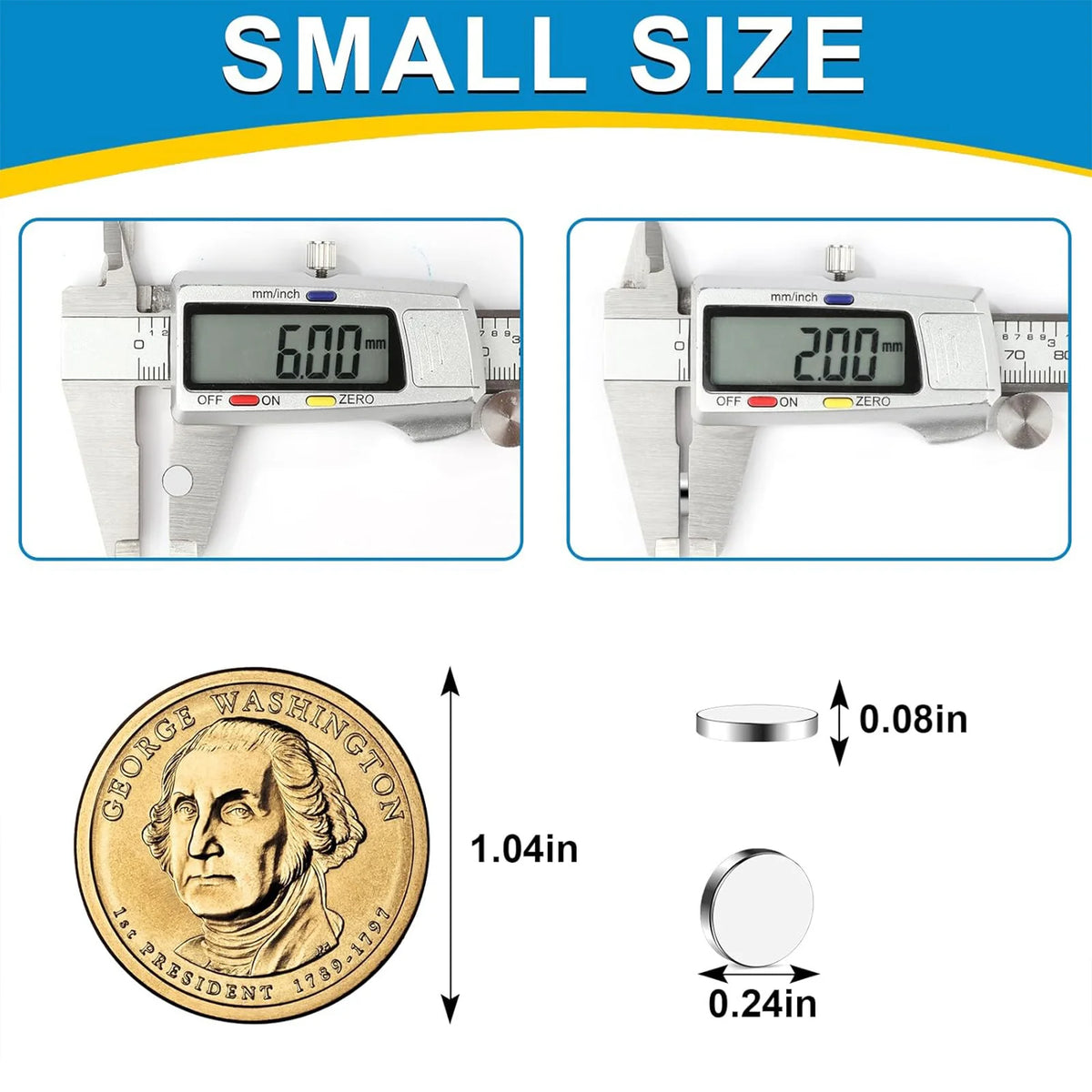 50/100/200 Piece Super Powerful Magnets Strong Disc Magnets for Fridge, DIY, Building, Scientific, Craft, Education