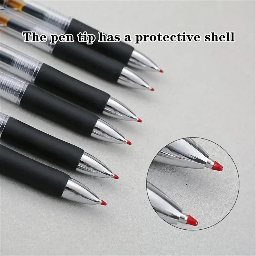 23 Pack Retractable Ballpoint Pen 0.5mm Large Capacity Black Red Blue Ink Replaceable Refills School Office Writing Stationery