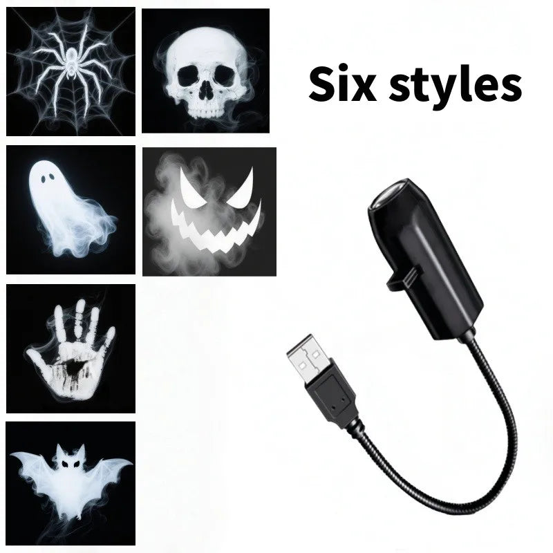 🎃💀 Proyector LED USB de Halloween – 12 Diseños de Terror para Paredes, Techos y Ventanas 👻🔦