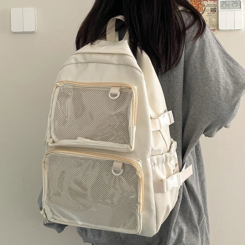 🎒✨ Mochila Transparente Estilo Japonés ITA – Gran Capacidad para Escuela, Universidad y Cosplay 💖🌸