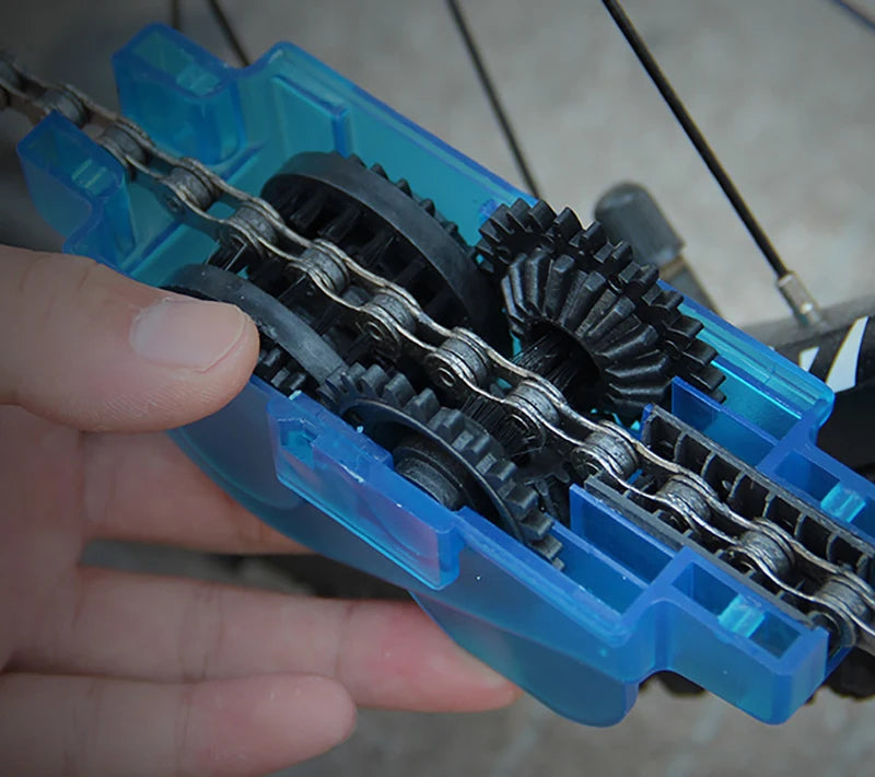 Portable Bicycle Chain Cleaner Bike Brushes Scrubber Wash Tool Mountain Cycling Cleaning Kit Outdoor Accessory