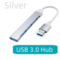 4-Port Multi Branch USB 3.0 Hub USB Hub C-Type Docking Station Adapter OTG C-Type Hub Suitable for PC USB 2.0 Huawei Macbook Pro