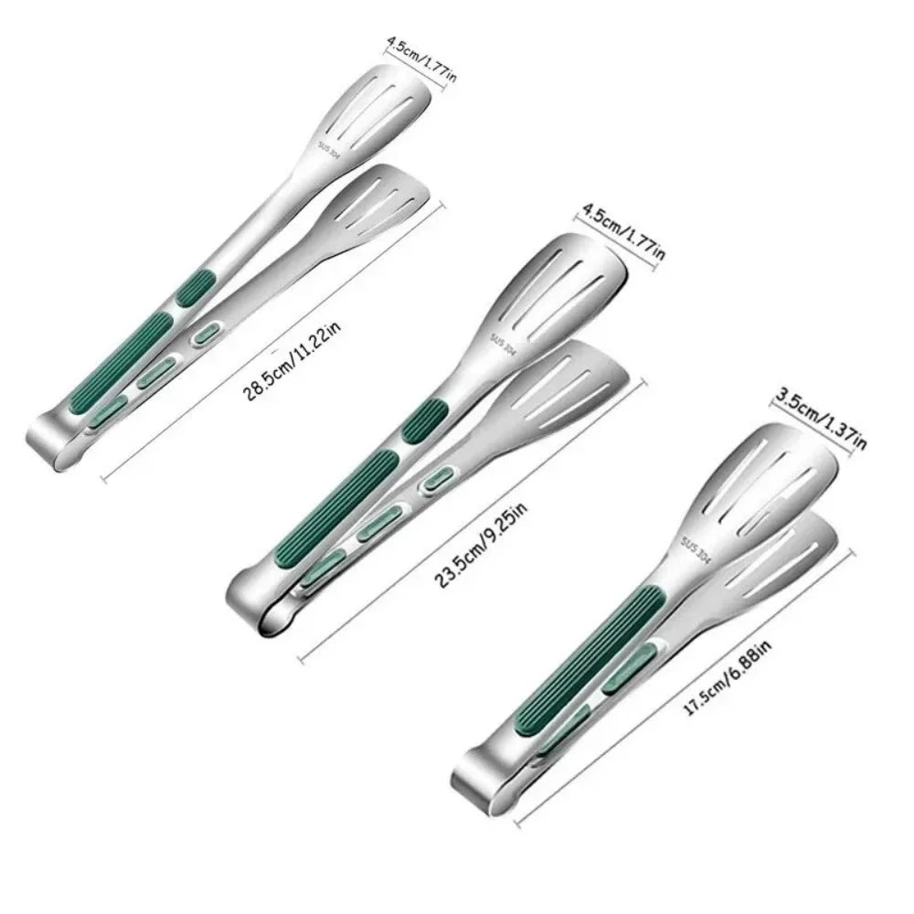 Kitchen Gadgets New Stainless Steel Food Tongs BBQ Meat Salad Bread Clip Barbecue Grill Buffet Clamp Non-slip Tong Cooking Tools