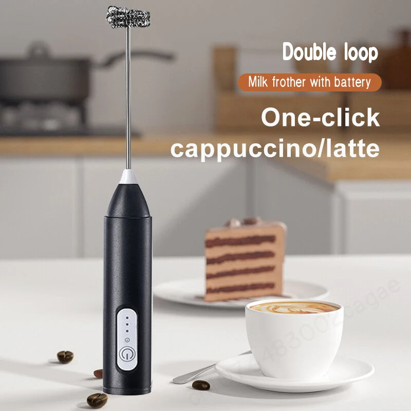 Espumador de Leche Eléctrico Inalámbrico con Carga USB Tipo C – Batidor de Mano de Acero Inoxidable ☕️🥛
