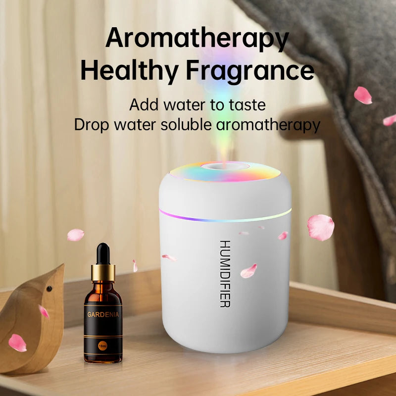 Mini Humidificador de Aire USB de 180 ml con Difusor de Aromas, Luces LED y Nebulización para Auto, Hogar y Dormitorio 🚗🏠🛏️