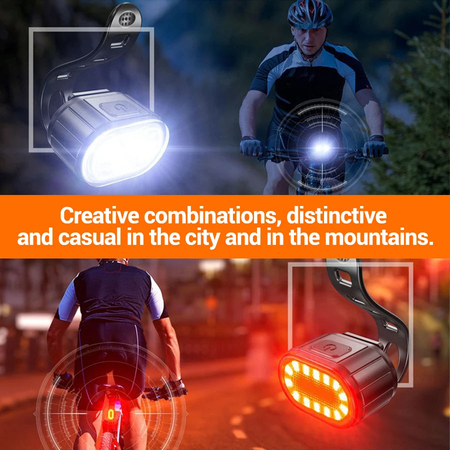 Rechargeable Bicycle Lights Bike Safety Warning Lamp Outdoor Waterproof Cycling Flashlight For Mountain And Road Bikes