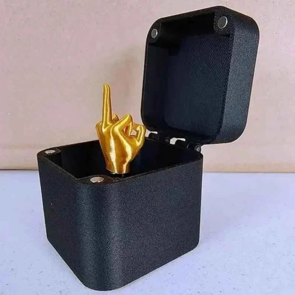 Funny Surprise Gift Middle Finger InBox Creative 3d Printing Middle Finger Gift Boxs Family Game Gift Funny Toy Party Gifts Box