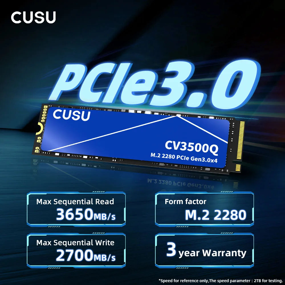 CUSU M2 SSD 1TB 2TB NVMe SSD 512GB Hard Drive PCIe3.0 X4 Internal Solid State Disk for Laptop Desktop