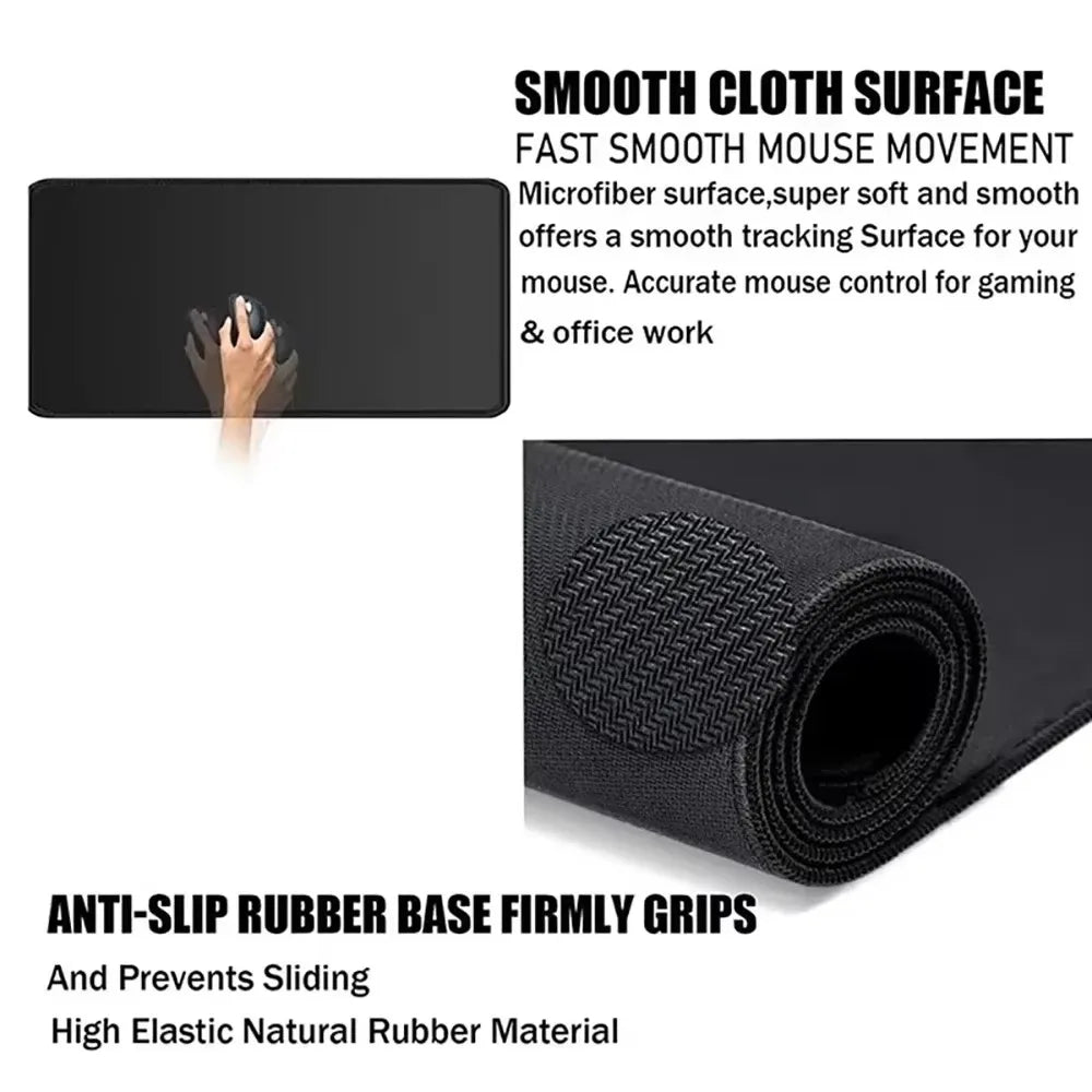 CIFBUY Large Gaming Mouse Pad Black Gray Swirl Design Desk Mat Non-Slip PC Computer Keyboard Office Carpet Maus Pad