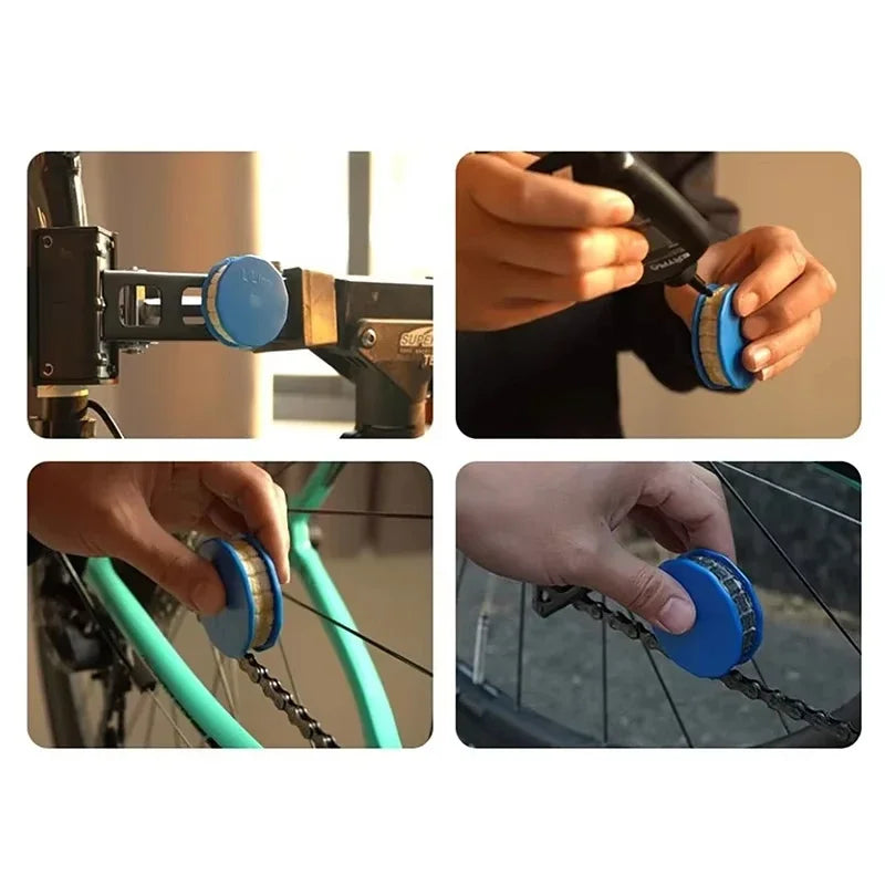 Portable Bicycle Chain Oiler Roller Lube Cycling Riding Gear Parts Bike Repair Tools Chain Oil Applicator Heavy‑Duty No‑mess New