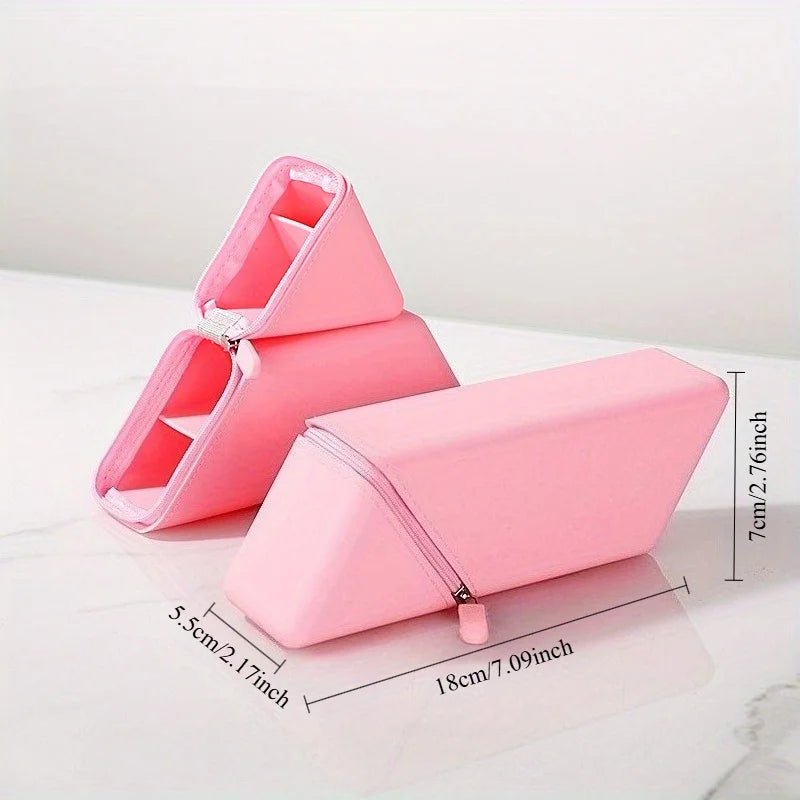 Collapsible Silicone Pen Container-large Capacity Expandable Pen Bag, Retractable Stationery Bag Pen Organizer Pencil Organizer