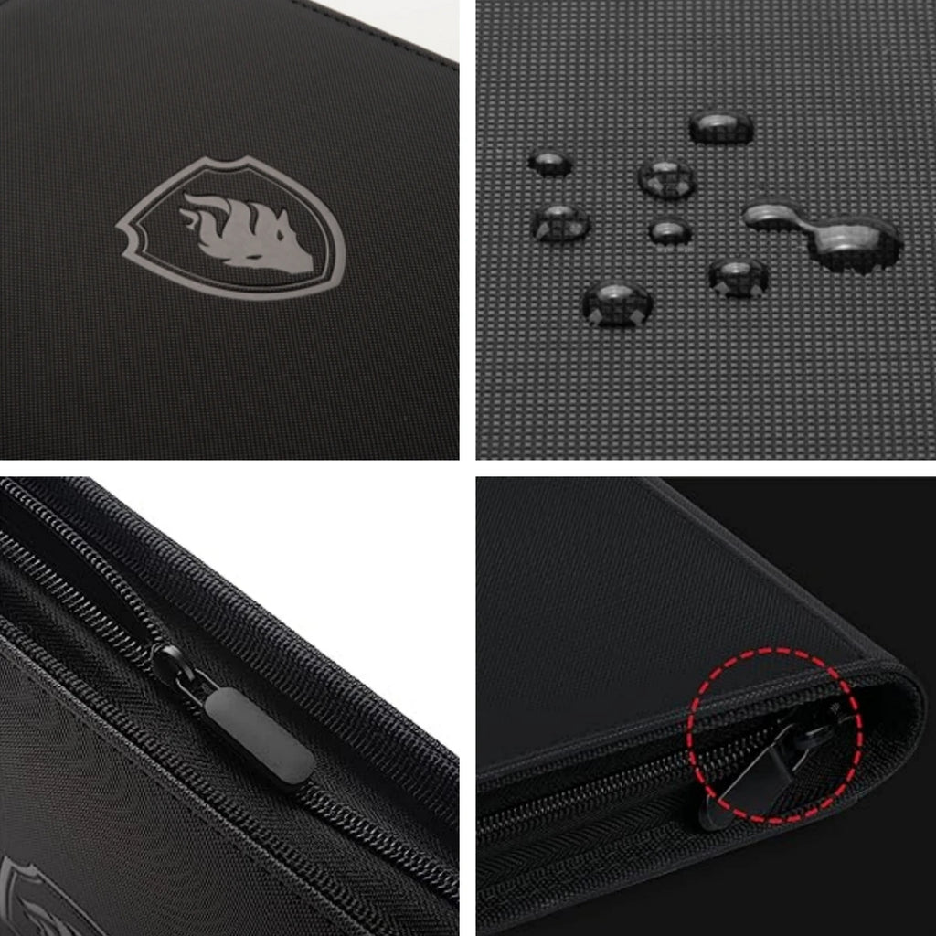 9 Pocket Zipper Card Binder, 360 Trading Card Holder Book, Premium PU Cover Zip Binder for Cards, Durable Side Loading Card
