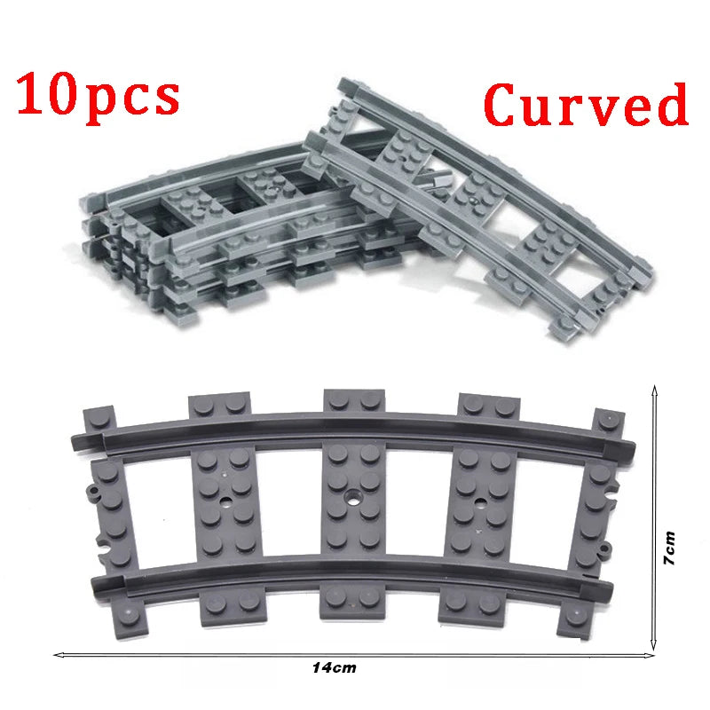 City Trains Flexible Tracks Forked Straight Curved Soft Rails Track Switch Building Block Bricks Kids DIY High-tech Creative Toy