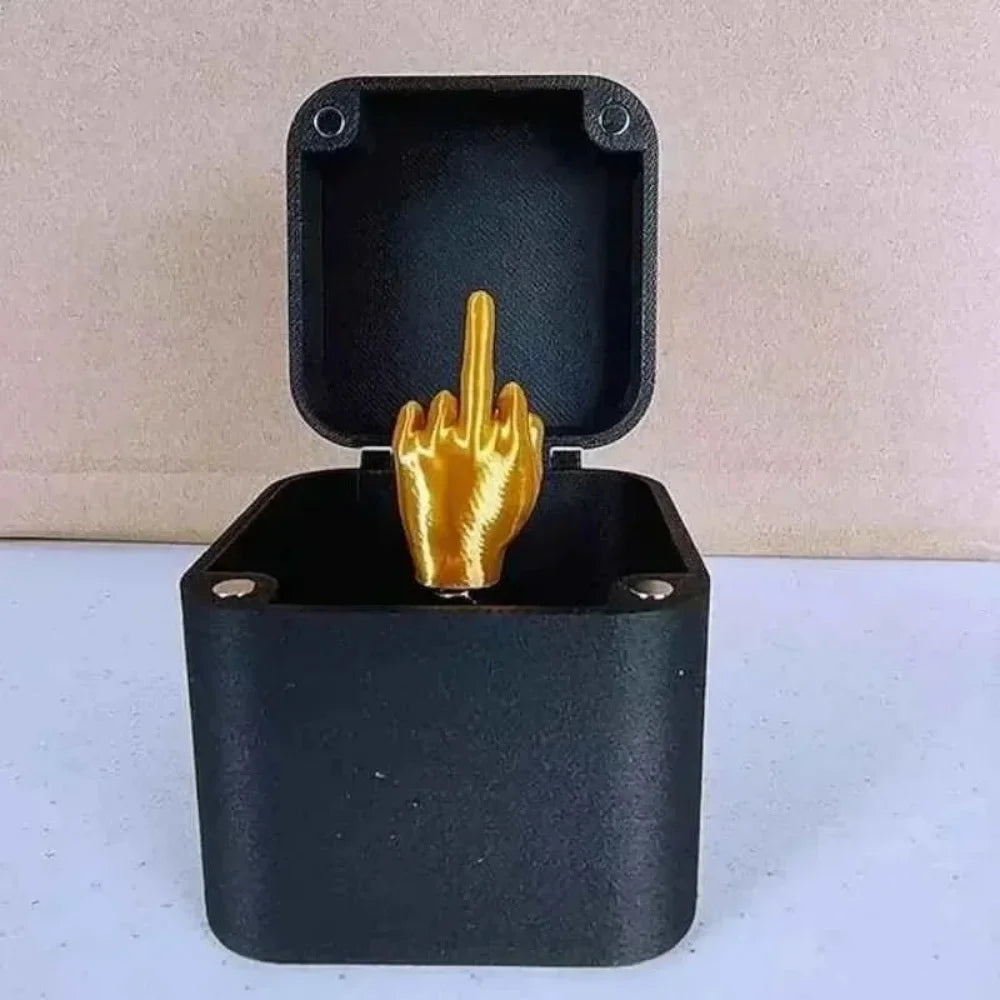 Funny Surprise Gift Middle Finger InBox Creative 3d Printing Middle Finger Gift Boxs Family Game Gift Funny Toy Party Gifts Box