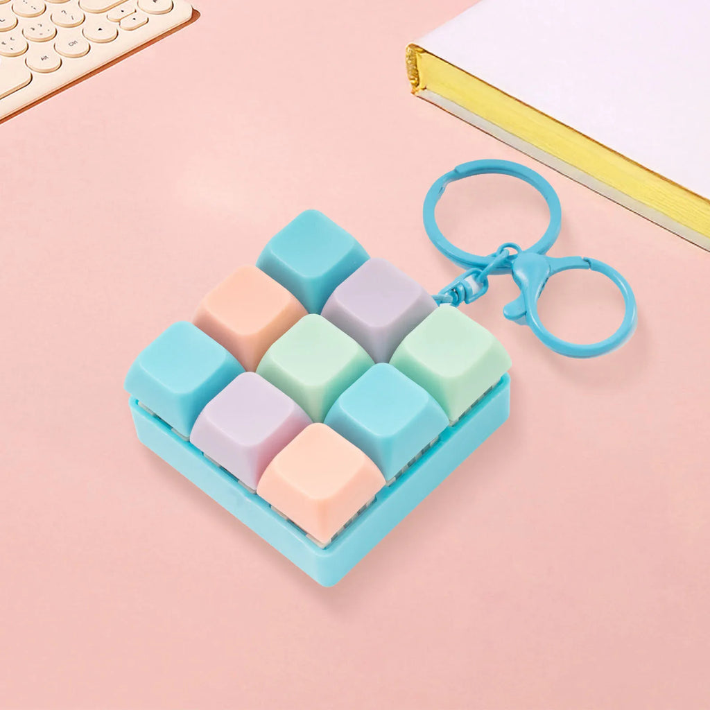 Nine-key Tetris Fingertip Pressing Key Keychain Adult Stress-relieving Finger Keyboard Game Key Chain Stress-relieving Keychain