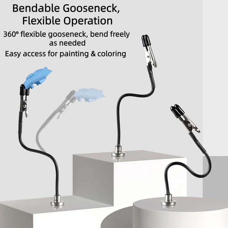 Bendable Magnetic Painting Clips Set With Metal Storage Box 360 Flexible Gooseneck Alligator Clip For Scale Model Airbrush Color