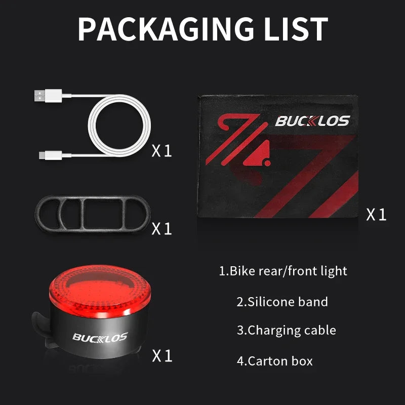BUCKLOS Bicycle COB Light Set USB Charging High Visibility Taillight 500lm MTB Road Bike Light Lamp Cycling Accessories