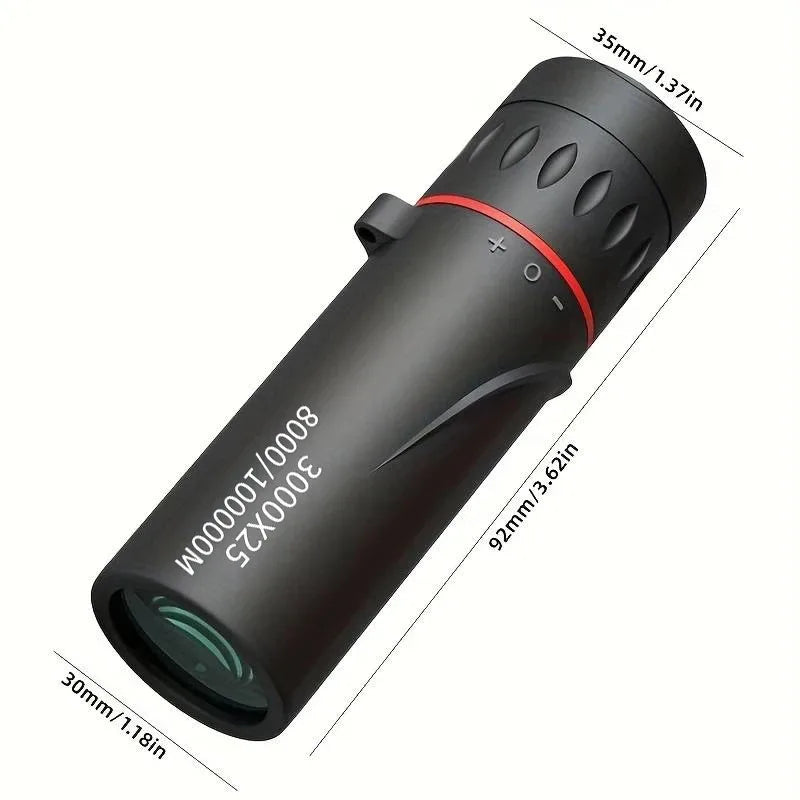 3000x25 Long-Distance HD Professional Monocular Telescope and Mini Portable Telescope, Suitable for Outdoor Camping and Hunting