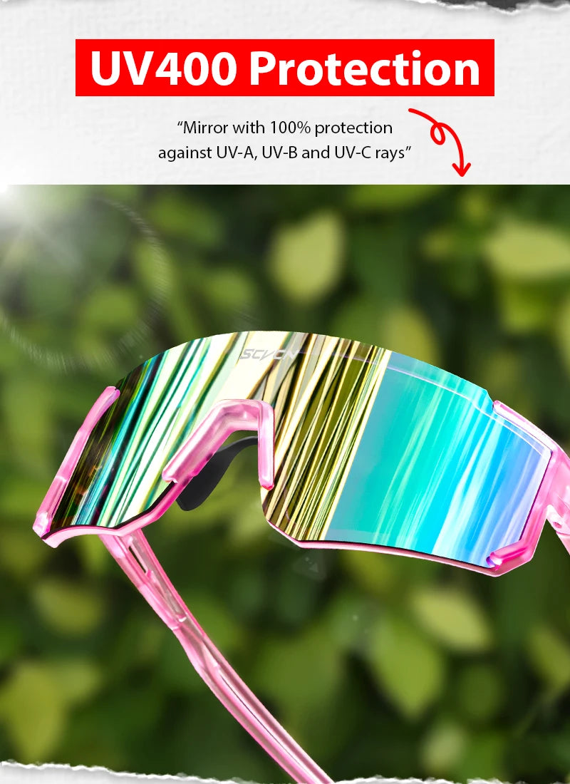 SCVCN New Outdoor Cycling Sunglasses Men Road Driving Bike Glasses  Sports Mountain Climbing Women Bicycle Cycling UV400 Goggles