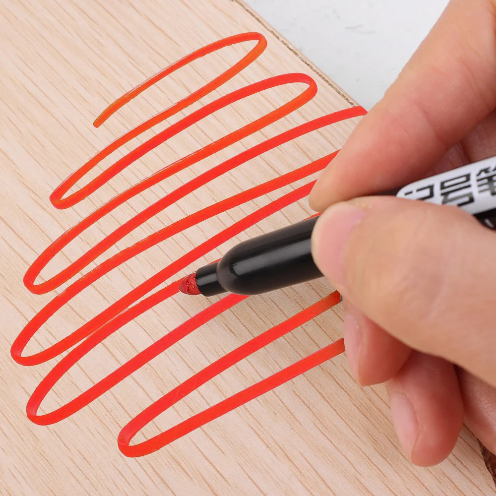 Permanent Marker Pen Drawing Markers Black Blue Red Waterproof Ink Sketch Pens Stationery Art School Supplies For Glass Metal