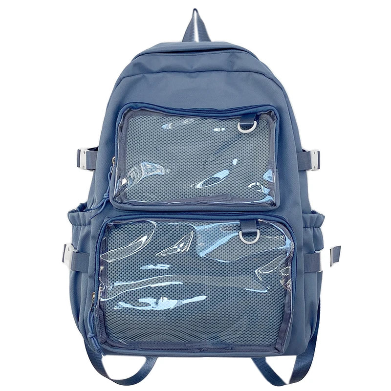 🎒✨ Mochila Transparente Estilo Japonés ITA – Gran Capacidad para Escuela, Universidad y Cosplay 💖🌸