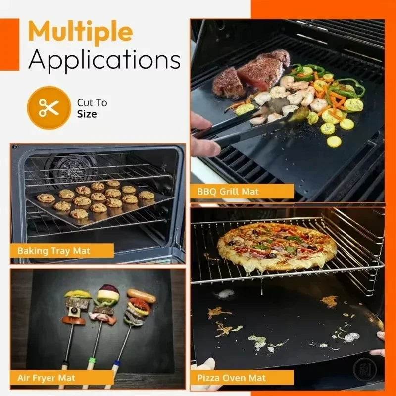Heavy Duty Oven Liner Mat – Reusable Non-Stick Heat Resistant BBQ Grill Pad for Baking & Barbecue Cooking