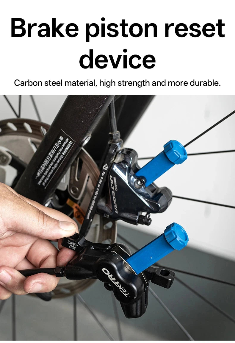 2in1 Bicycle Brake Pad Spreader Tool Durable Steel Rotatable Bike Oil Disc Piston Reset Hydraulic Brake Caliper Piston Extension