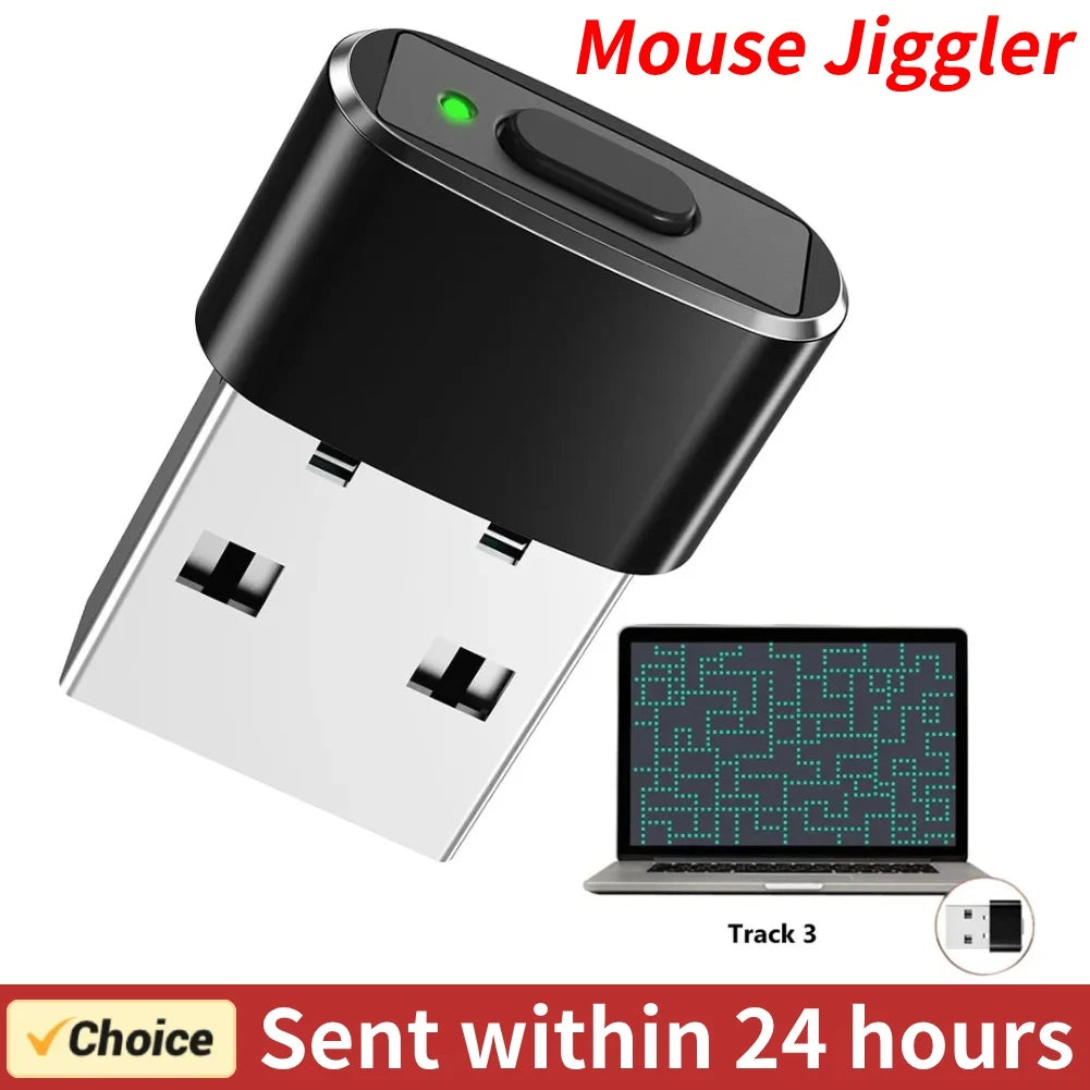 Mouse Jiggler Undetectable Automatic Mover USB Port Shaker Wiggler for PC Laptop Keeps Computer Awake Simulate Mouse Movement