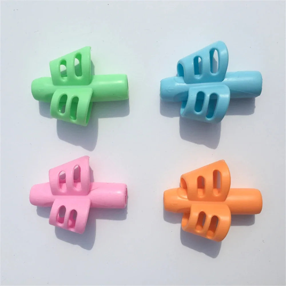 4 Pack Ergonomic Pen Grip Corrector Soft Rubber Hand Writing Posture Trainer Kids Handwriting Aid Correction Stationery Tool