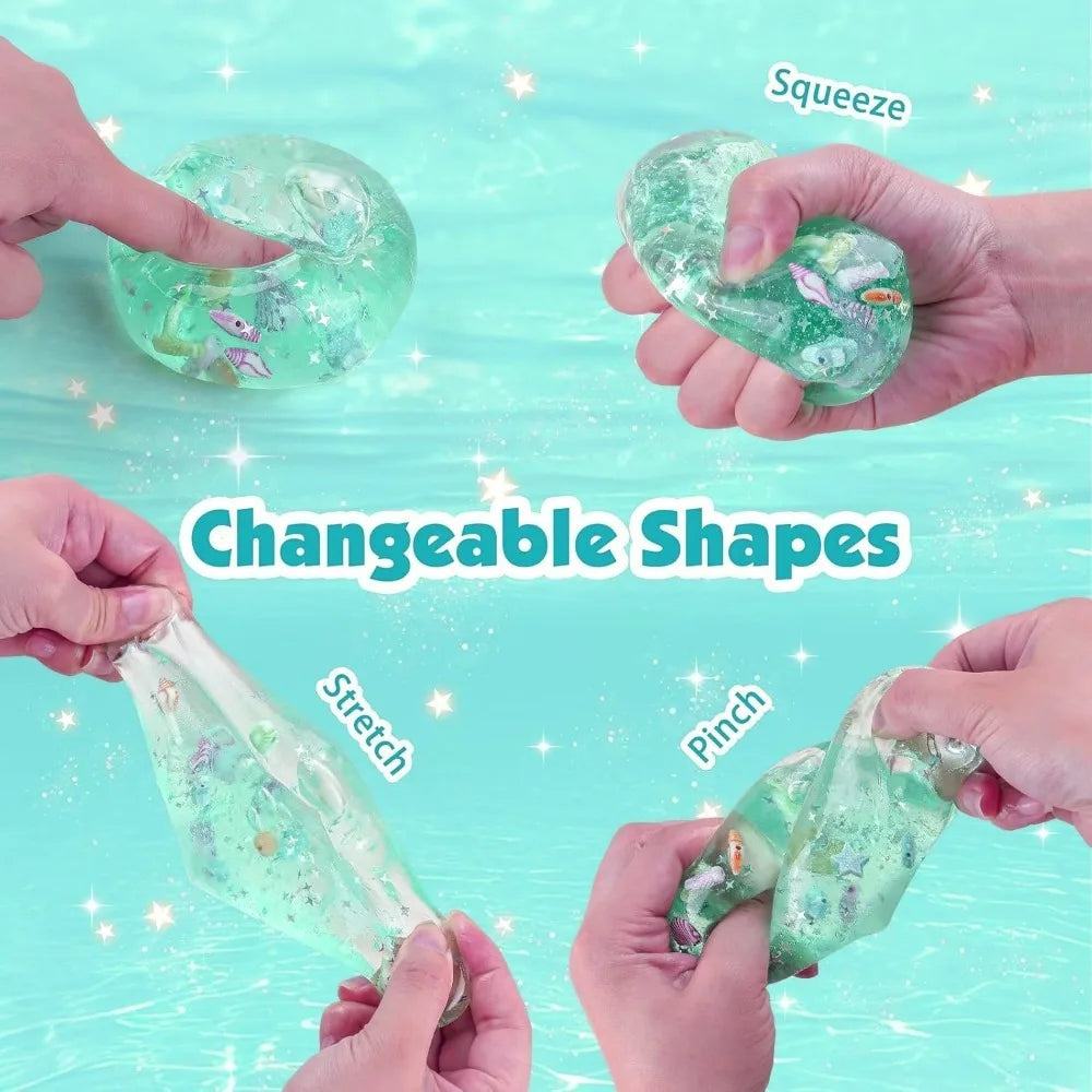 Taba Squishy Stress Balls Cube - Ocean Sensory Fidget Toy Slow Rise Squishy Toys for Kids and Adults Squeeze Relax Gift