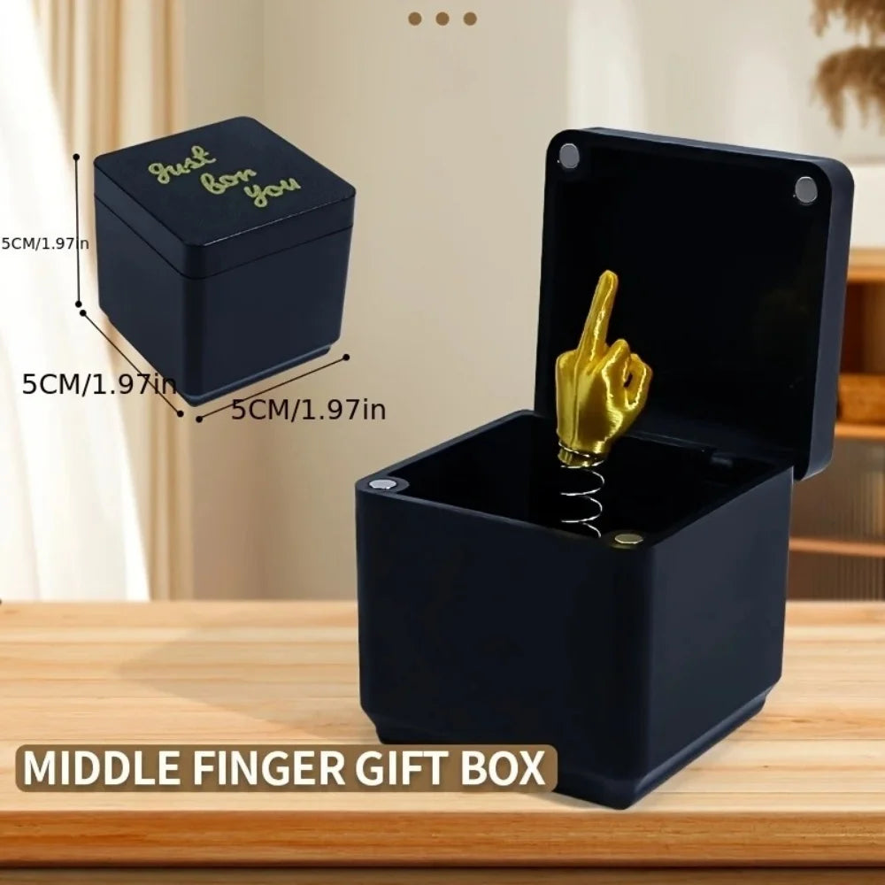 Funny Surprise Gift Middle Finger InBox Creative 3d Printing Middle Finger Gift Boxs Family Game Gift Funny Toy Party Gifts Box