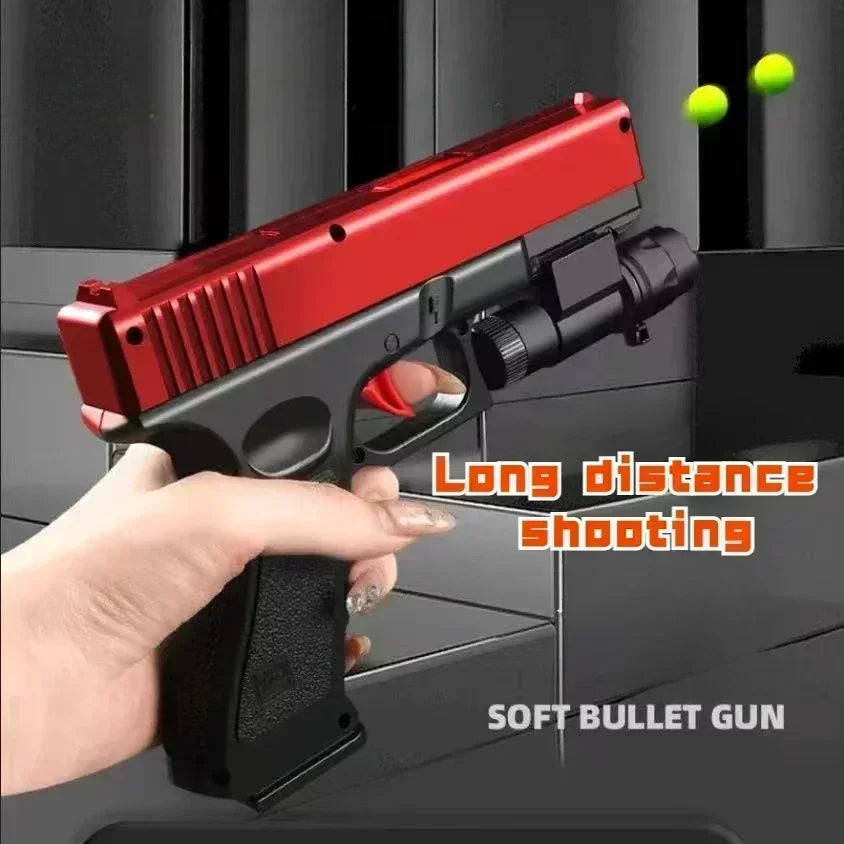 1W-Soft Bullet Toy Pistol Lower Magazine Manual Gun With Laser Airsoft Pistol Outdoor Sports CS For Children Game Gift