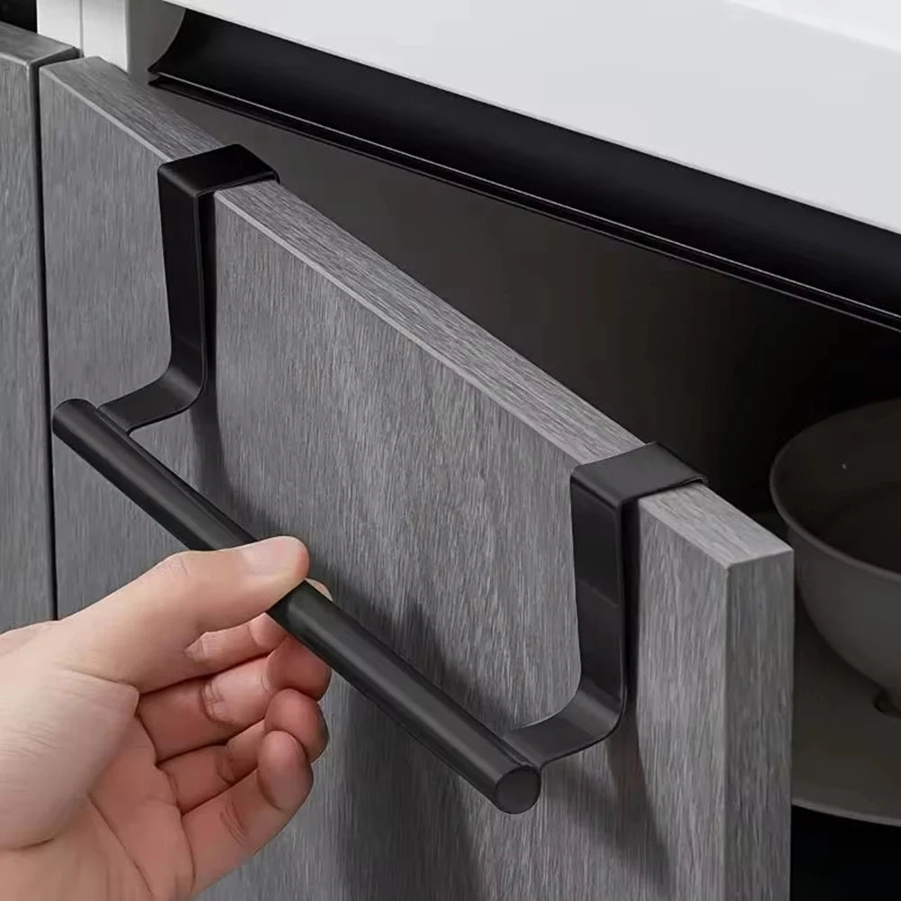 Non Perforated Stainless Steel Towel Rack, Towel Pole, Bathroom Single Pole Towel Rack, Cabinet Door Pendant, Storage Rack
