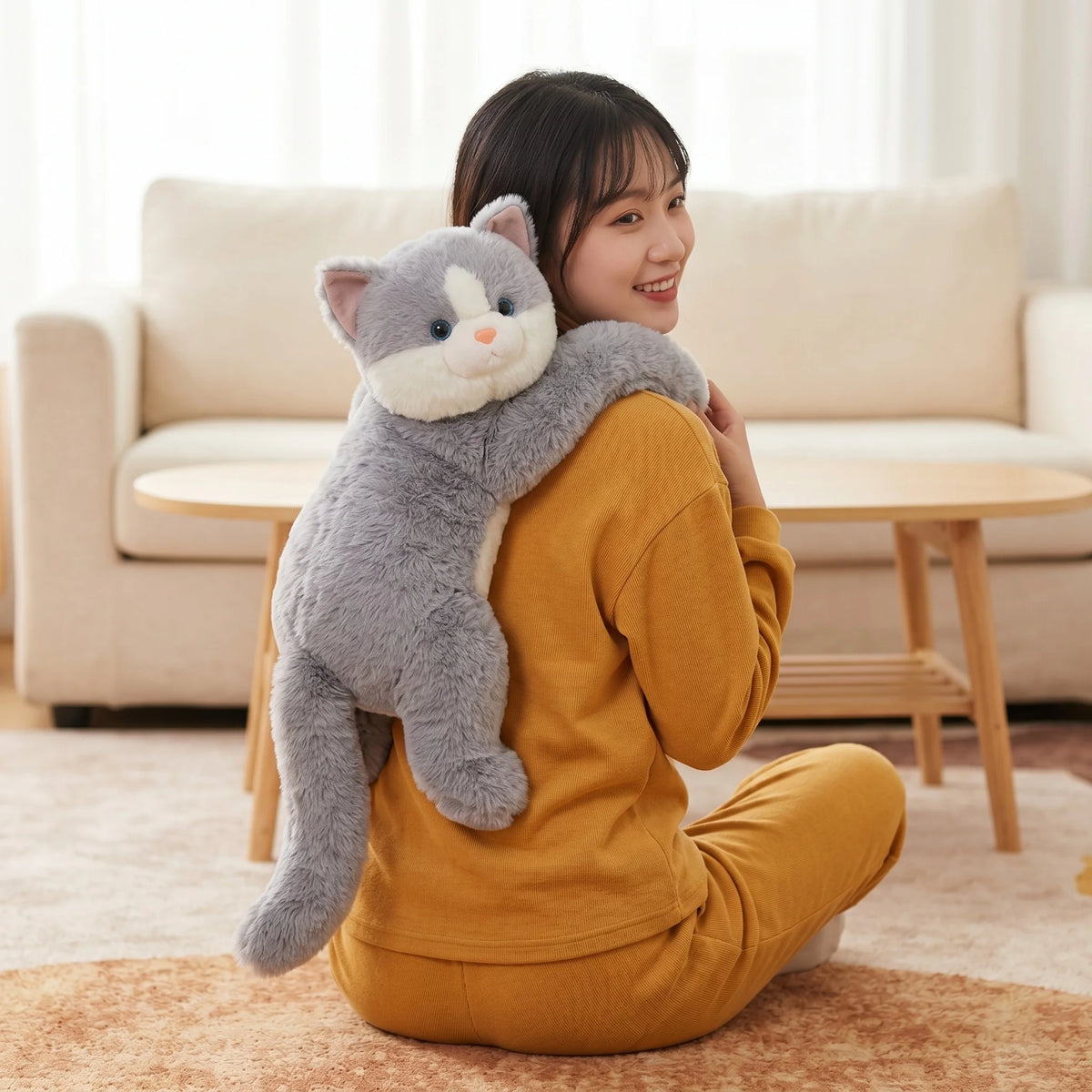 50/60/65cm Long Arm Stuffed Animal Arm Weighted Soft Plush Pillow Raccoon Koala Bear Sloth  Dinosaur Gift for Boys and Girls