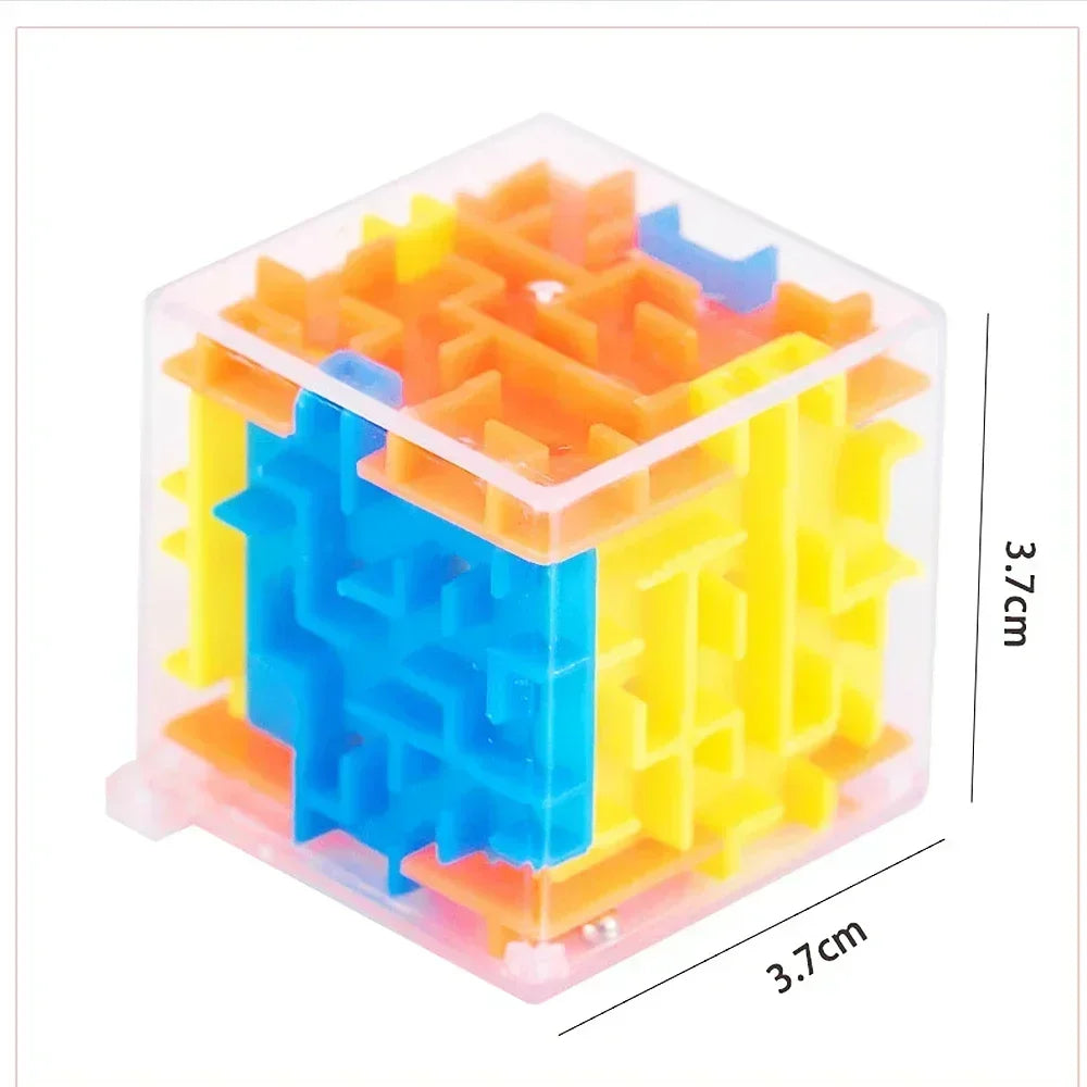 1PCS Mini 3D Maze Magic Cube Six-sided Transparent Puzzle Speed Cube Rolling Ball Cubes Maze Toys For Stress Reliever Toys