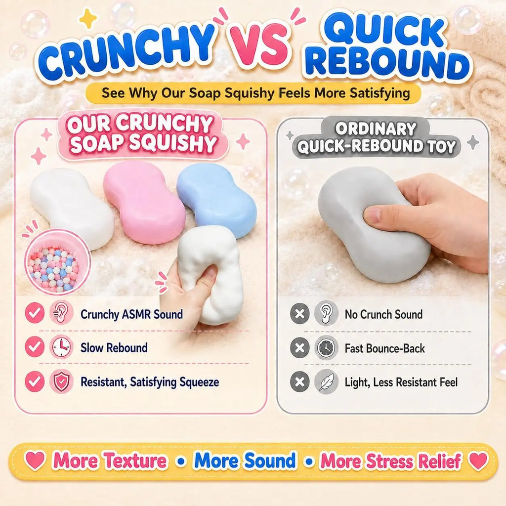 Creative Soap Shape Squishy Toy Sensory Fidget Stress Relief Toy Thanksgiving Black Friday Christmas Present