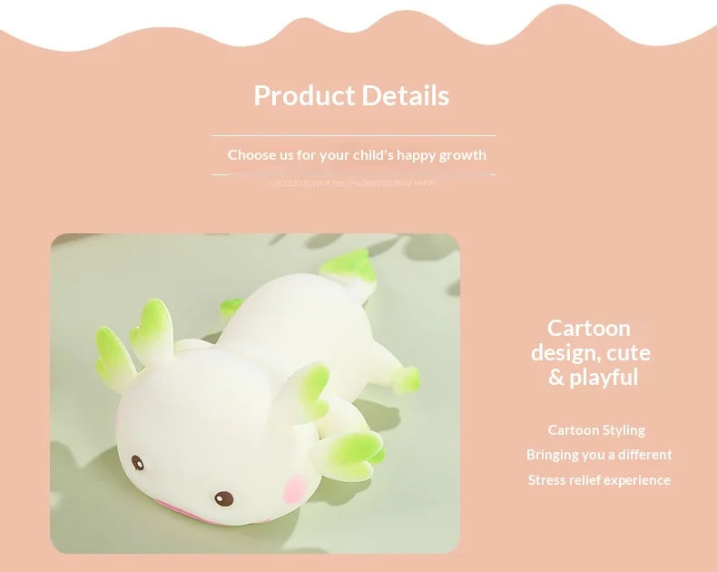 Unbranded Axolotl Squishy Stress Relief Toy Slow Rebound Squeeze Fidget Decompression Toy For Adults Office Desktop Relaxation