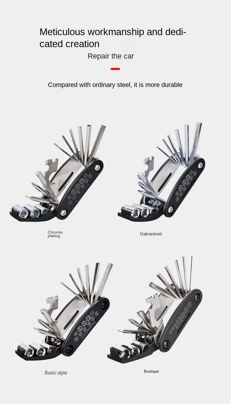 Bicycle Multi-functional Repair Tool 16 in 1 Bike Multi Repair Tools Kit Hex Spoke Wrench Screwdriver for Road Bike Accessories