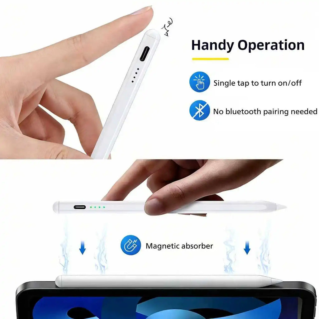 Palm Rejection Stylus Pen with Power Display for Apple iPad - Compatible with iPad 2018-2022 iPad Pro Air Mini