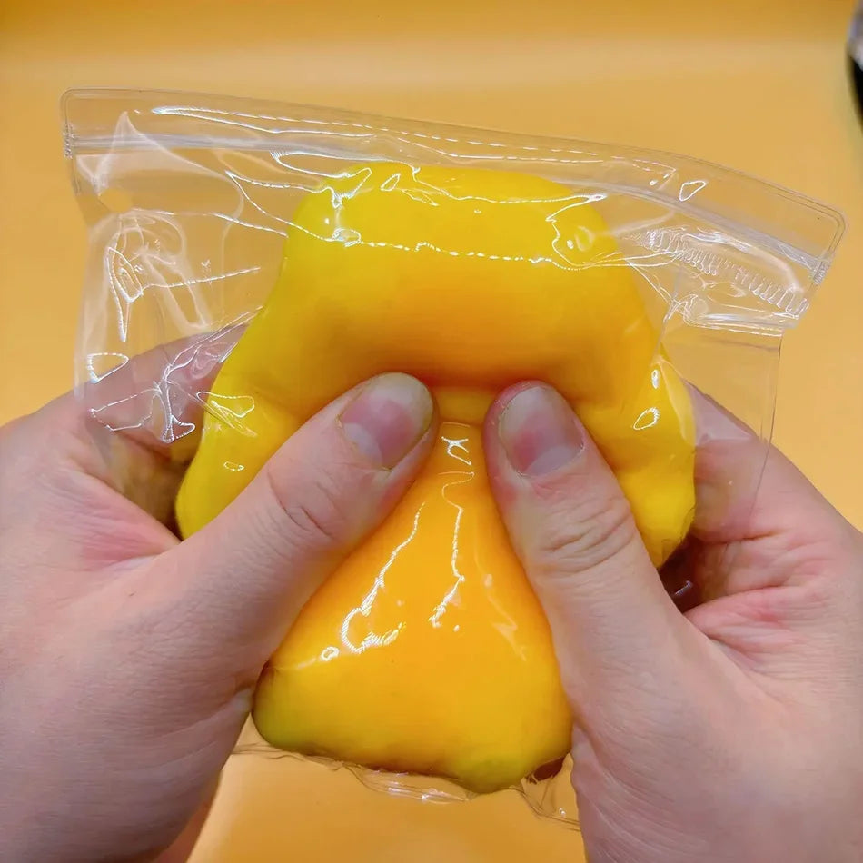 Hot Handmade Crispy Mango Stress Ball Fidget Toy Crunchy Squeeze Ball Round Blocks Filled ASMR Anti Stress Toys for Adults