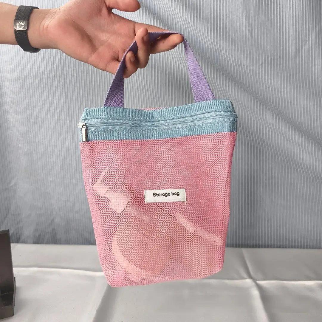 💄👜 Bolsa Cosmética Plegable de Malla para Maquillaje y Viaje 🌈✨